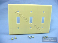 New Leviton Ivory 3-Gang Toggle Switch Plastic Cover Wallplate Switchplate 86011