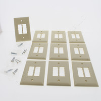 10 Pass & Seymour Trademaster Ivory Blank 4-Port DataCom Wallplate 1-Gang Covers TPDC4-ICP