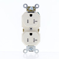 Leviton SLIM Tamper Resistant Light Almond Duplex Receptacle Outlet Straight Blade 5-20 20A 125V Grounding Bulk 5362-SGT