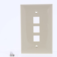 Cooper Ivory 1-Gang Mid-Size Flush Mount 110 Style 3-Port Wallplate 5530V-MSP