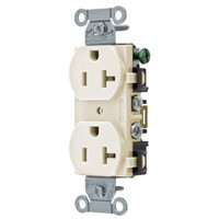 Hubbell Light Almond Straight Blade Duplex Receptacle Outlet 5-20R 20A Bulk BR20LAZ