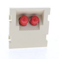 Leviton Ivory MOS Fiber Optic Adapter Duplex FC 45 Degree 2-Unit High 41292-PFI