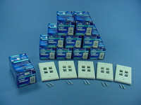 50 NEW Leviton Almond Quickport 4-Port Flush Mount High Impact Fire-Retardant Plastic Wallplate Covers 1-Gang 41080-4AP