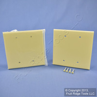 2 Leviton Ivory Midway UNBREAKABLE 2-Gang Blank Wallplate Covers PJ23-I