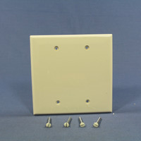 Cooper Light Almond UNBREAKABLE Mid-Size 2-Gang Blank Nylon Wallplate Cover PJ23LA