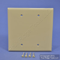 New Leviton Ivory Midway 2-Gang Box Mount Blank Wallplate Plastic Cover PJ23-I