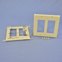 2 Cooper Ivory Decorator Standard 2-Gang Unbreakable Wallplate GFCI GFI Covers 5152V