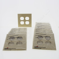 20 Cooper Ivory Mid-Size 2-Gang UNBREAKABLE Receptacle Wallplate Duplex Outlet Covers PJ82V