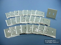 25 Leviton Gray UNBREAKABLE 2-Gang Switch Cover Wallplates Switchplate 80709-GY