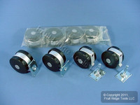 8 Shepherd 150lb Rated 3-1/4" Lockable Swivel & Fixed Twin Wheel Casters Q90278