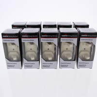 10 Cooper Almond DOUBLE Toggle Duplex Wall Light Switches 15A Single Pole 271A