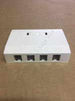 Hubbell OFFICE WHITE 4-Port Data Voice Multimedia Surface Housing Mount ISB4OW