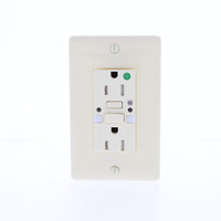 Hubbell GFTRST82ALNL 15A Almond Hospital Grade NEMA 5-15R GFCI Nightlight Tamper Resistant Outlet Receptacle