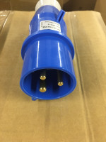 Hubbell Bals L332P6S/C332P6S Pin & Sleeve Splashproof Industrial Plug 2P3W Grounding 32A 240V IEC 309