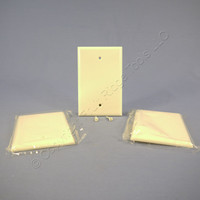 3 Cooper Almond Standard Grade Thermoset 1-Gang Mid-Size Blank Wallplate Covers 2029A
