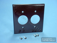 New Leviton Brown 2-Gang 1.406" Receptacle Wall Plate Outlet Plastic Cover 85052