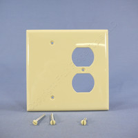 Cooper Mid-Size Ivory Unbreakable Blank Receptacle Combo Cover Wallplate PJ138V