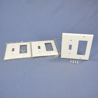3 Cooper White Decorator GFCI Switch Cover Receptacle Thermoset Plastic Wallplate Switchplates 2153W