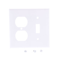 Leviton White DEEP Combination Toggle Switch Duplex Outlet Cover Wall Plate 88305