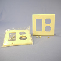 2 Eagle Ivory 2-Gang Decorator GFCI GFI Duplex Receptacle Outlet Cover Thermoset Wallplates 2157V