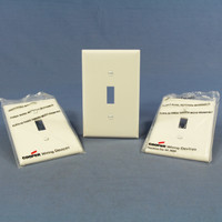 3 Cooper White UNBREAKABLE Mid-Size Switch Cover Nylon Wallplate Switchplate PJ1W