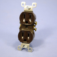 Leviton Brown RESIDENTIAL Grade Duplex Receptacle Outlet 15A NEMA 5-15 Bulk 5320