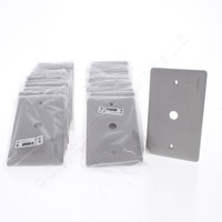 25 Hubbell Gray Cable Wallplate Nylon Phone Covers .406" Hole Box Mount NP11GY