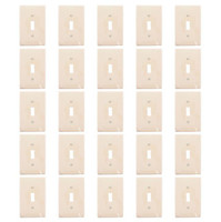 25 Leviton Almond UNBREAKABLE Midway Switch Cover Wallplates Thermoplastic Nylon Switchplates PJ1-A