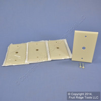 4 Leviton Light Almond Phone Cable Wallplate Telephone Cover Plates .406" Hole 78013