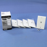 5 Leviton White 4-Wire Phone Jack Wallplates RJ11 Modular Telephone C0249-W