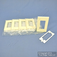 5 Leviton Almond 1-Gang Standard Decora Screwless Wallplate GFCI Covers 80301-A