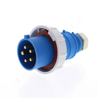 Bryant Blue Watertight IEC Pin & Sleeve Male Plug 30A 120/208V 3ØY 4P5W 530P9W