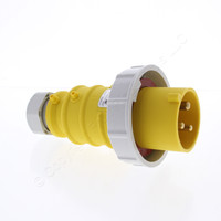 Hubbell Yellow Watertight IEC 309 Pin & Sleeve Male Plug 30A 125VAC 2P3W 330P4W