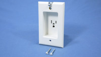 Leviton White Clock Hanger Recessed Outlet Receptacle 15A NEMA 5-15R 688-W-R42