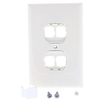 New Leviton White Quickport 4-Port Wallplate Quad 106 Insert 1-Gang 41087-QWP