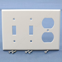 Leviton White Switch Plate Duplex Receptacle Outlet Cover Wallplate Switchplate 88021