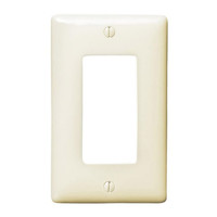 Hubbell Lt Almond 1-Gang Decorator UNBREAKABLE Mid-Size Wallplate GFCI Rocker Switch Cover NPJ26LAZ