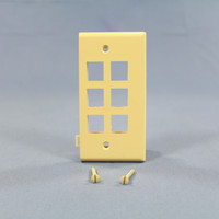 Leviton New 1-Gang Ivory Quickport 6-Port End Sectional Thermoplastic Wallplate Cover 40816-I