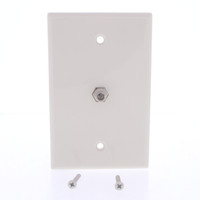 Eaton 1G Light Almond Coaxial Cable Mid-Size Wallplate Video Jack F-Type 2072LA