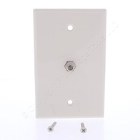 Eaton 1G Light Almond Coaxial Cable Mid-Size Wallplate Video Jack F-Type 2072LA