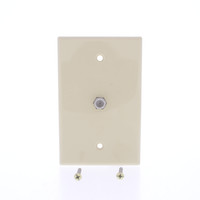 Eaton 1Gang Ivory Coaxial Cable Mid-Size Wall Plate Video Jack F-Type CATV 2072V