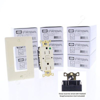 10 Hubbell 15A SNAPConnect Self-Test Tamper Weather Resistant Hospital Grade GFCI Outlet Receptacles Almond GFTWRST82SNAPAL