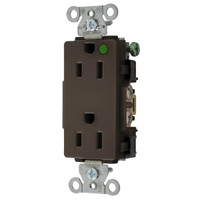 Hubbell Brown Duplex Decorator Receptacle Hospital Grade Outlet 15A 125V 2172