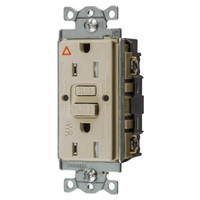 Hubbell 15A Ivory Isolated Ground SelfTest GFCI Weather Tamper Resistant Outlet