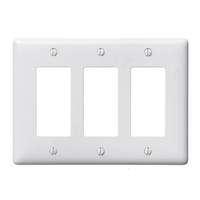 Hubbell White 3-Gang Rocker Switch Wallplate GFCI/Decorator Outlet Cover WP263W
