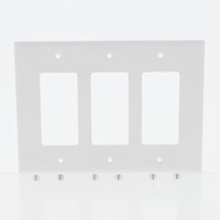 Eaton White 3-Gang Decorator UNBREAKABLE Mid-Size Wallplate Rocker Cover PJ263W