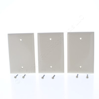 3 Pass & Seymour Commercial Grade Ivory Junior-Jumbo LARGE Thermoset Plastic 1-Gang Cover Blank Wallplates SPJ13-I