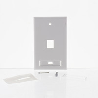 Leviton White Quickport 1-Port Wallplate ID Window 46080-1WS