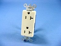 Leviton Almond COMMERCIAL Decora Receptacle Duplex Outlet Pigtail Wire Leads 20A 16352-LA
