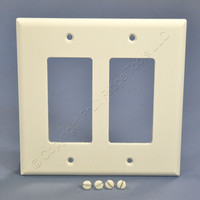 Cooper Mid-Size White 2-Gang Decorator Thermoset Wallplate GFCI GFI Cover 2052W